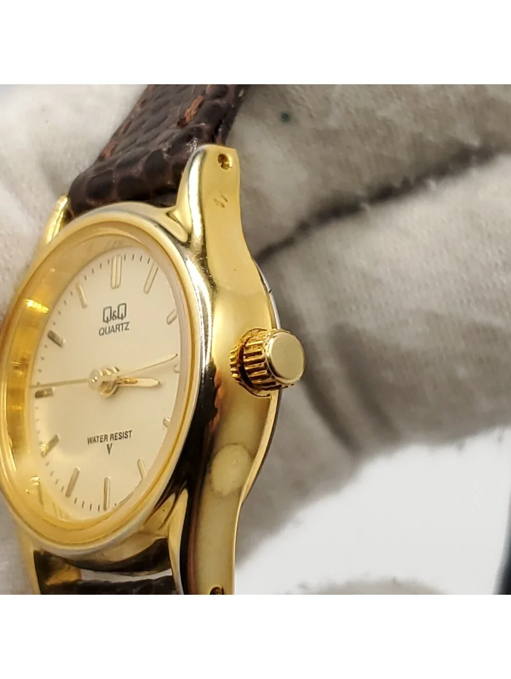Vintage Citizen Q&Q Watch Women 23mm Gold Tone New Battery
